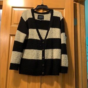 Black and cream button up cardigan